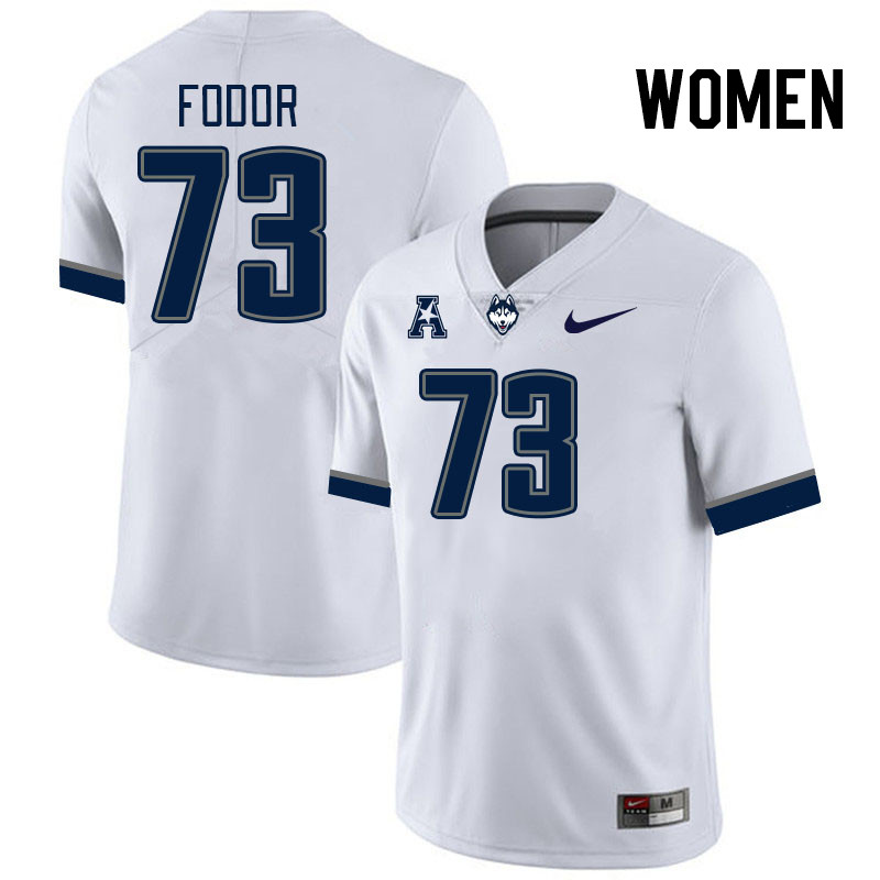 Women #73 Brady Fodor Uconn Huskies College Football Jerseys Stitched-White